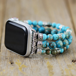 Correa de Reloj Apple con Cuentas de Piedra Natural, Correa Elástica de Color Monet Picasso, Accesorio de Moda para Reloj Inteligente Apple - Product Image 4