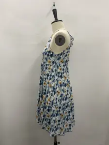 Summer Casual Dress Custom Design Elastic Top Strapless Floral Dress For Women Beachwear