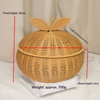 Panier de rangement PP artisanal tressé en forme d'orange, moderne et simple, gain de place, pour salon, fruits et collations