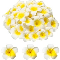 Bunga Plumeria Frangipani Gardenia Buatan dari Busa LUYI untuk Dekorasi DIY Jepit Rambut, Corsage, dan Hiasan Hawaii
