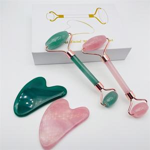 Rodillo Facial de Cuarzo Rosa, Herramienta de Cristal Rosa para Lifting Facial, Set de Rodillo de Jade y Guasha - Product Image 5