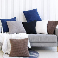 Taie d'oreiller Jacquard en velours côtelé uni personnalisé qualité de luxe 30x50 cm housses de coussin décoratives pour la maison