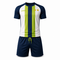 Uniforme de Fútbol Personalizado al por Mayor, Dos Estrellas, de Poliéster de Secado Rápido, OEM
