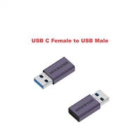 Adaptateur de charge uniquement JILIAN USB-A/C en alliage d'aluminium avec protection de données, sortie CC et LED, compatible ordinateur portable, caméra, iPhone, Android
