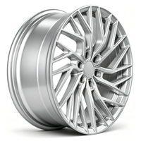 Jantes de voiture en aluminium forgé 15-26 pouces, multi-rayons entrelacés, finition gris canon usiné, pour le marché secondaire