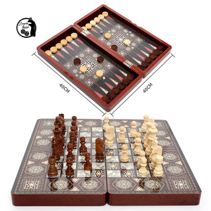 Set <span class=keywords><strong>da</strong></span> Backgammon in Legno Fatto a Mano di Alta Qualità 40x40cm Personalizzabile con Stampa Laser, Dadi e Pedine per Adulti - Product Image 3
