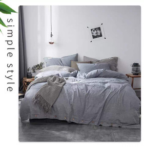 Parure de lit en lin de luxe, personnalisée, marque privée, hiver, magnifique, tissée, simple, 40 fils, lin et coton, 200 ensembles, 4 pièces - Product Image 5