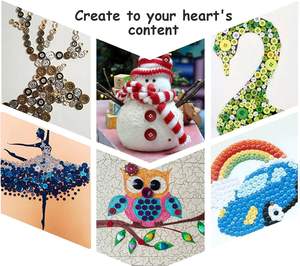 Bottoni Rotondi in Resina Tnstk con 2 e 4 Fori, Assortiti a Forma di Stella, Cuore, Quadrato, Diamante, Fungo per Cucito, Artigianato e Progetti Fai-da-Te Multiformi - Product Image 6