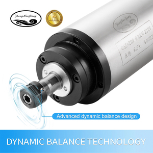 มอเตอร์แกนหมุน Zhong Hua Jiang ความแม่นยำสูง ER11 65 มม. 4 แบริ่ง 800 วัตต์ ระบายความร้อนด้วยน้ำ 110V/220V 1-24000 รอบต่อนาที สำหรับเครื่อง CNC - Product Image 4