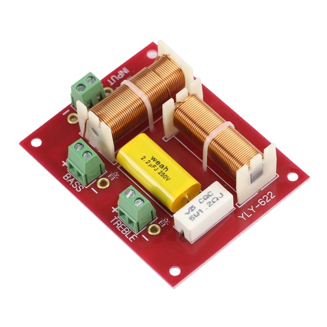 200W Speaker Divider 2 Way Crossover 5000HZ Tweeter and Bass Two-way Crossover Audio Board 2PCS