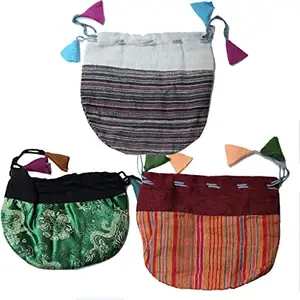 Sacchetti di stoffa di cotone con coulisse piccoli sacchetti di Cinch portatili carini fatti a mano per bambini, donne, borse da uomo