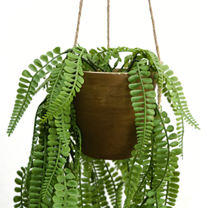 Plante artificielle suspendue de type fougère de Boston avec corde <span class=keywords><strong>en</strong></span> chanvre, fougère moelleuse <span class=keywords><strong>en</strong></span> papier mâché, plantes suspendues pour la décoration intérieure de la maison et de la cuisine - Product Image 2