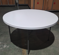 Chine restaurant commercial portable extérieur en plastique PE-HD 60 "table pliante de jardin de banquet rond pour événements
