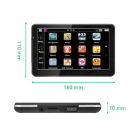 Écran tactile HD 7 pouces, 256 Mo, 16 Go, système de navigation GPS pour voiture avec commande vocale, système WINCE, lecteur FM MP3 MP4, carte gratuite, traceur GPS, navigation GPS 3D pour voiture