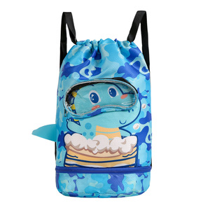 Bolsa de Natación con Diseño de Dibujos Animados para Niños, <span class=keywords><strong>Mochila</strong></span> Impermeable con Compartimento Seco y Húmedo, Bolsa de Playa para Niños y Niñas - Product Image 1
