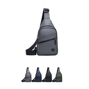 Custom Men's Luxury Sling Bag Black Nylon Waterproof Crossbody Chest Backpack with Logo - Product Image 6