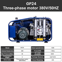 Produsen Tiongkok GP tiga tahap 7,5kw 400L 4500psi 300bar 380V 50HZ 30mpa kompresor udara selam Scuba untuk silinder pengisian