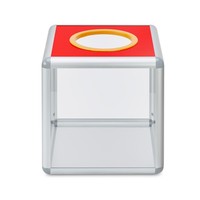 Boîte de vote en acrylique transparente avec cadre en aluminium robuste, boîte de dons pour tirage au sort et élections