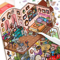 3 Blatt/Packung Landschafts aufkleber My Little House Series 11. Ausgabe Landschafts aufkleber DIY Notebook