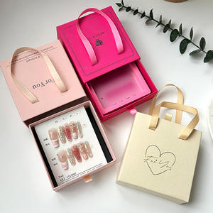 カスタムスライディング引き出しペーパープレスオンネイルパッケージギフトボックスハンドル付きネックレスジュエリーパッケージ - Product Image 1