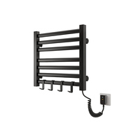 Sèche-serviettes électrique mural finition noir mat, radiateur de séchage moderne pour salle de bain et hôtel