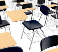 Chaise moderne et confortable avec bras en tube d'acier et meubles de bureau en bois et métal pour le bureau, l'école, la salle de formation pour les étudiants.