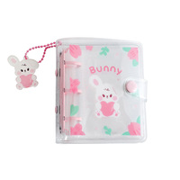 Álbum para Tarjetas Ute, Carpeta para Photocards de Kpop, Libro Organizador de Fotos de 3 Anillas con Diseño de Dibujos Animados, Mini Cuaderno de Hojas Sueltas con Bolsillos Transparentes de PVC