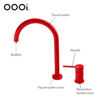Prix de gros Accueil Cuisine Salle de bain Bassin Robinet Ensemble Laiton Cuisine Évier Robinet Rouge