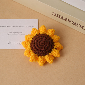 Porte-clés en crochet fait main, fleur de tournesol Kexiang, 9,5 cm, fleur artificielle, cadeau pour clé de voiture - Product Image 4