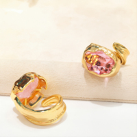 Farbenfroher Kristallring 18K Vergoldet Vintage Breiter Ring Mehrfarbiger Edelstein Verstellbarer Auffälliger Statement-Schmuck Großhandel Damen