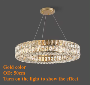 Gran oferta, candelabro decorativo moderno, colgantes para habitación, anillo redondo de cristal de lujo, luz colgante LED - Product Image 3