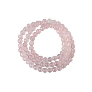 Wholesale natural crystal star rose quartz multi-loop bracelet fashion girls three circle bracelet jewelry gift