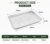 Plateau de cuisson en aluminium jetable de qualité alimentaire 1/4 pour four, le plus vendu