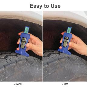 Strumento di misurazione della profondità del battistrada di colore blu in pollici/MM con ampio Display LCD - Product Image 5