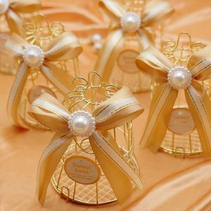 Metal altın teneke kuş kafesi şeker kutuları düğün iyilik hediye lehine hediye kutusu romantik düğün dövme şeker kutusu - Product Image 5