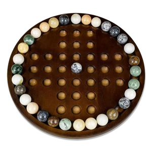 <span class=keywords><strong>Juego</strong></span> de <span class=keywords><strong>Solitario</strong></span> de Madera con 33 Bolas de Mármol Natural, Tablero Grande de Primera Calidad, Rompecabezas, Decoración para <span class=keywords><strong>el</strong></span> Hogar, Regalo Educativo - Product Image 6