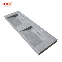 Évier en surface solide, évier simple ou double, vasque murale, lavabos en marbre, pierre artificielle, articles sanitaires pour salle de bain