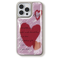 Coque de téléphone en résine époxy Ins pour iphone16 16pro 16pm 15 15promax/14Promax/14pro 14/13 13pro 12 11 coque à bords argentés galvanisés