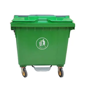 Wholesale 1100L garbage container industrial mobile garbage bins plastic waste bins outdoor trash bins
