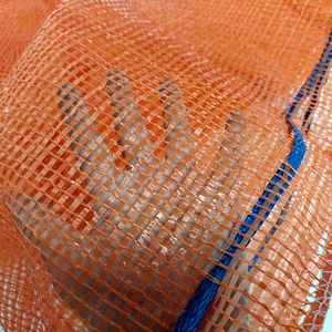 Sac en filet tubulaire orange en PP avec cordon de serrage, réutilisable, pour l'agriculture, les oignons, le bois de chauffage, 25 kg - Product Image 3