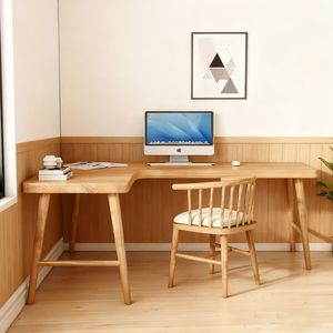 L Shaped Solid Wood <b>Desk</b> Corner Computer <b>Desk</b> For Study Room Bedroom Home Use <b>Small</b> Apartment Corner Study <b>Desk</b> - Product Image 4