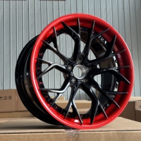 Jantes forgées 2 pièces Rouge Noir 17 18 19 20 21 pouces sur mesure style concave pour BMW Mercedes Audi 4x100 5x100 5x112 5x120