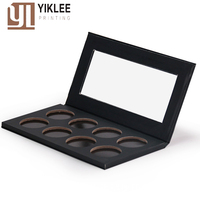 Schwarze 10-Fächer Nachfüllbare 26,5MM Durchmesser Palette Universelle Magnetische Papier-Kompaktdose für Lidschatten & Rouge, Umweltfreundlich Individuell Anpassbar
