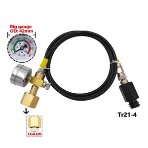 Kit de Tanque de Dióxido de Carbono CO2 Sodastream para Elaboración Casera con Manguera Externa de Alta Presión Tr21-4 a W21.8-14 CGA320 Tipo Grinder - Product Image 2