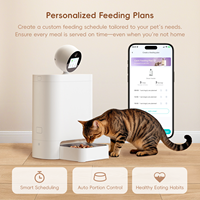 Distributeur automatique intelligent pour animaux de compagnie avec surveillance panoramique à 360 degrés, connexion Wi-Fi, programmation d'alimentation personnalisée et détection de bol vide