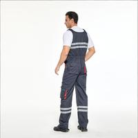 Pantalon de travail mécanique pour homme OEM, deux tons, multi-poches, salopette avec bande réfléchissante
