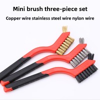 Brosse métallique haute densité en fil d'acier avec manche en plastique pour bricolage, OEM, décapage de rouille, nettoyage de soudures, brosse industrielle en métal, vente en gros d'usine