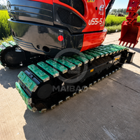 Mini-excavatrice d'occasion Kubota U55-5, 5,5 tonnes, hydraulique, sur chenilles, d'origine japonaise, certifiée CE EPA, faible nombre d'heures, à vendre