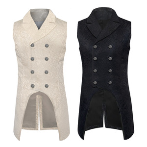 Chaleco Largo Victoriano, Chaleco de Príncipe, Chaqueta Gótica Medieval <span class=keywords><strong>para</strong></span> <span class=keywords><strong>Hombre</strong></span>, Disfraz <span class=keywords><strong>para</strong></span> Fiesta de Halloween, Chaleco Punk Retro - Product Image 2