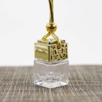 Diffuseurs de parfum pour voiture en verre transparent de forme carrée avec logo personnalisé, 5 ml, 10 ml, 15 ml, imprimés à l'écran, avec bouchon à vis